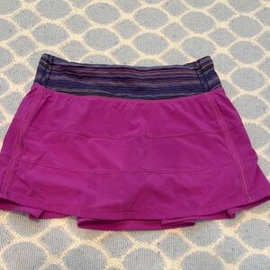 Lululemon Athletica Magenta Skort with Striped Waistband